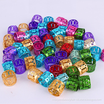 High Quality Colorful Metal Cuff Hair Beads For Synthetic Crochet Braids Dreadlock Accessories Hair Beads For Braids